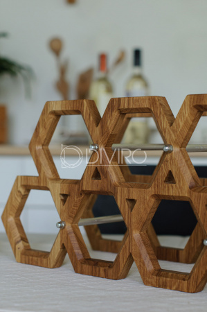 Деревянная подставка для вина на 7 бутылок «Винный шарм» от мастерской DIVIRO